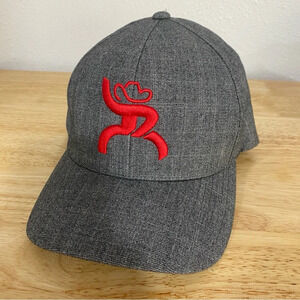 NWT Hooey Flexfit Baseball Cap Hat L-XL Gray Red Roughy